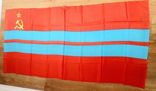 Vintage silk flag - flag, (turkmen)